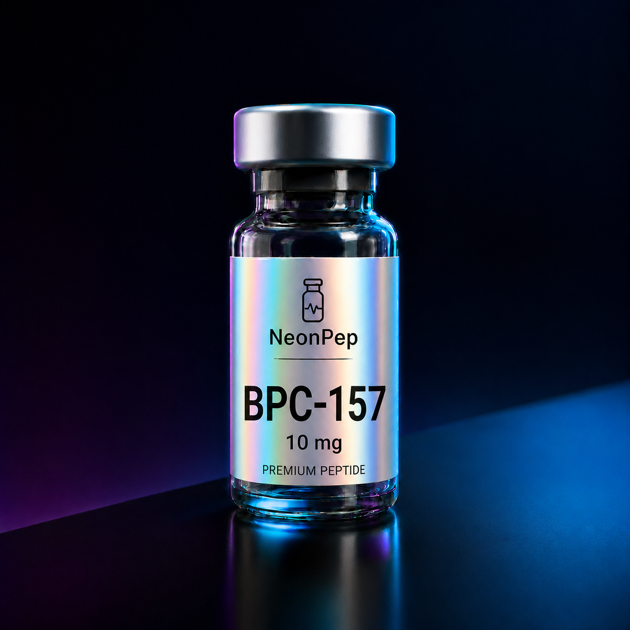 NeonPep BPC-157 10 mg smooth holographic premium peptide vial